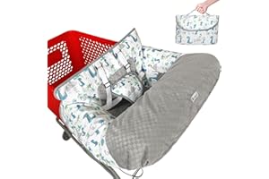 Babyezz Shopping Cart Cover for Baby/Toddler,Super Soft Cart Seat Covers, High Chair Cover for Restaurant Seat, Portable and Machine Washable, Suitable for Sam's, Walmart, Costco (Green Dinosaur)