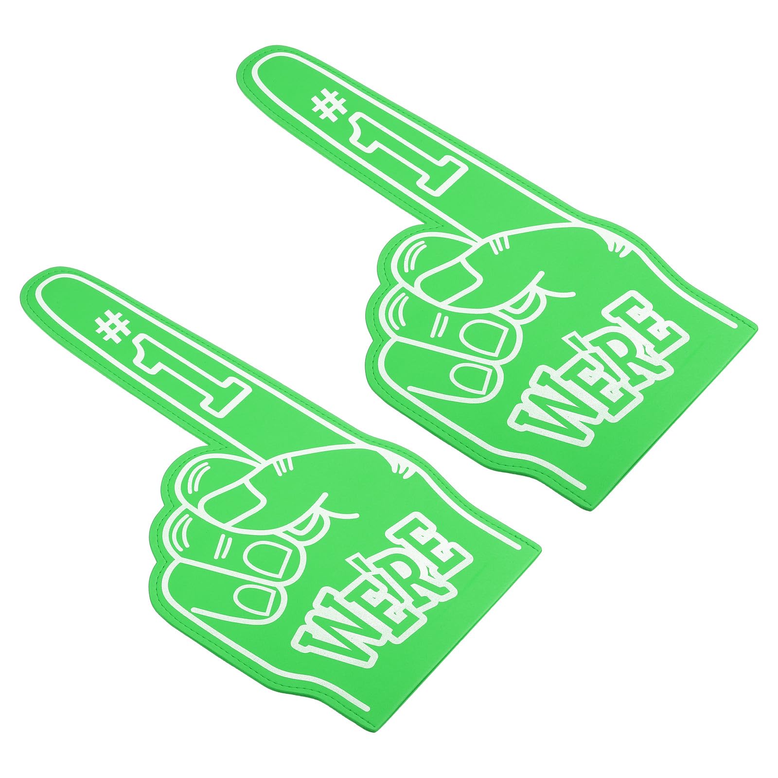 PATIKIL 18 Inch Giant Foam Finger, 2Pcs We Are #1 EVA Foam Hand Cheerleading Vibrant Color for Celebration Pom Poms Sports Events Spirit Games Party, Green