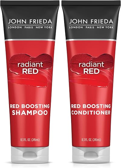 John Frieda Radiant Red Shampoo & Conditioner Bundle for Redheads Pomegranate