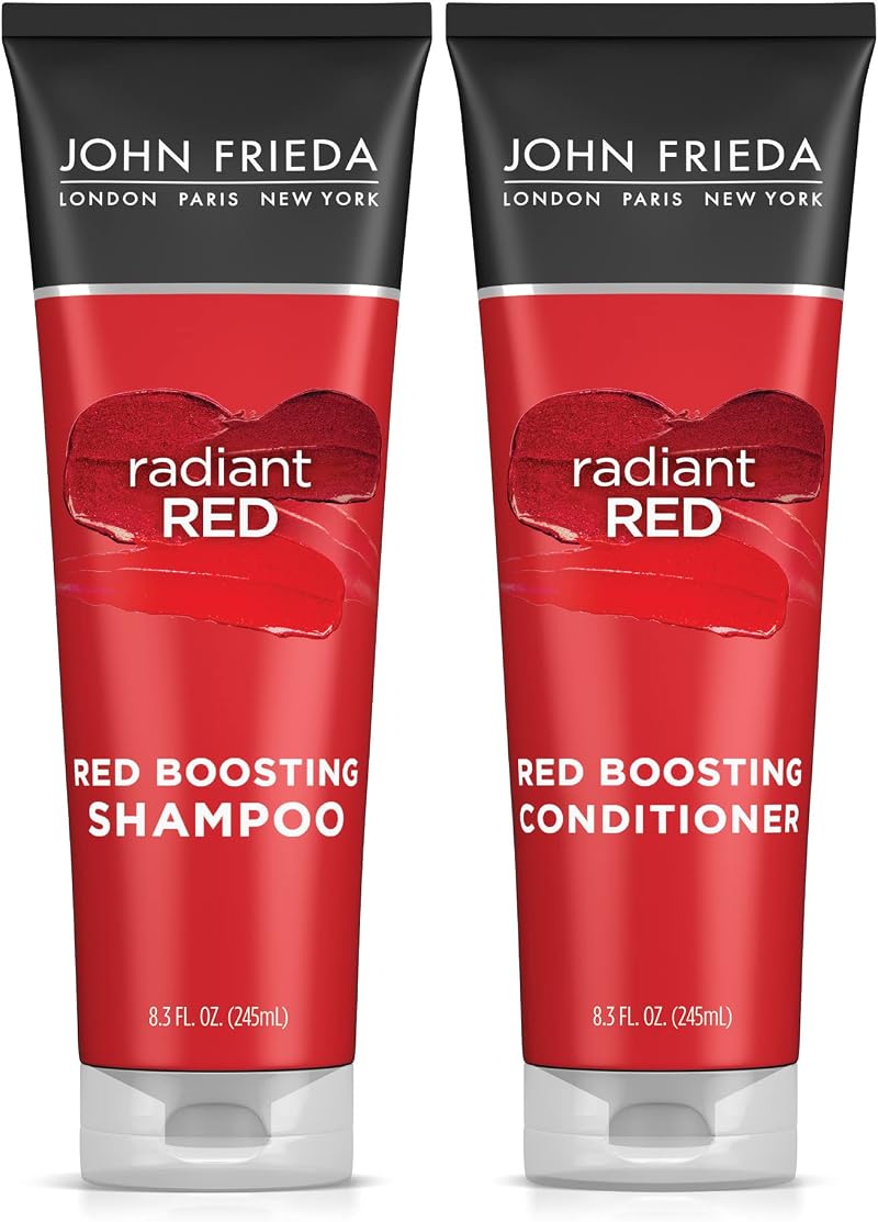 John Frieda Radiant Red Shampoo & Conditioner Bundle for Redheads Pomegranate
