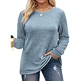 Womens-Plus-Size-Tops Trendy Long Sleeve T Shirts Dressy Lightweight Knit Sweaters Casual Loose Pullover Sweatshirts