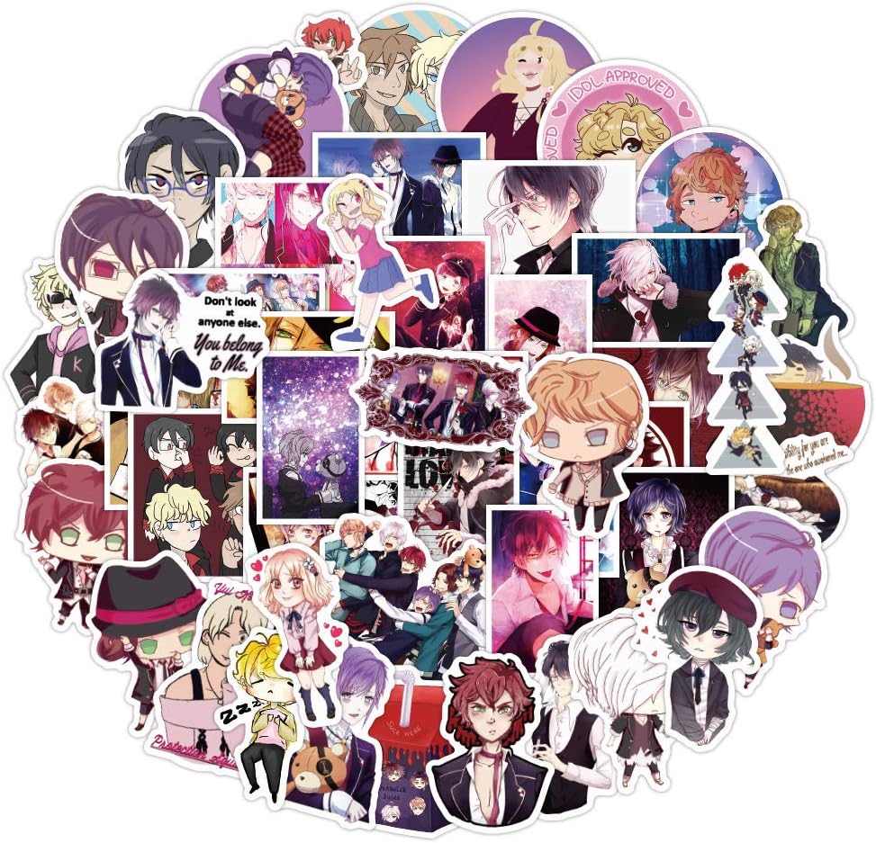 Amazon Com Diabolik Lovers Stickers 50 Pcs Cute Cartoon Vinyl Waterproof Stickers For Adults Kids Teens Kids Anime Stickers For Laptop Skateboard Water Bottles Hard Hat Bumper Computer Hydroflask Phone Car Computers Accessories