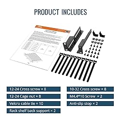 Tecmojo 1U Rack Shelf,19 inch Rack Shelf 12 inch
