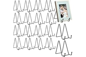 BIRITY 18 pcs 4.5in Plate Stands for Display,Metal Plate Holders Display Stands Can Be Used for Picture Stand,Book Stands for Display,Plate Display Stands,Easel,Photo Frame Stands,Plaque Stands,Desktop Stand
