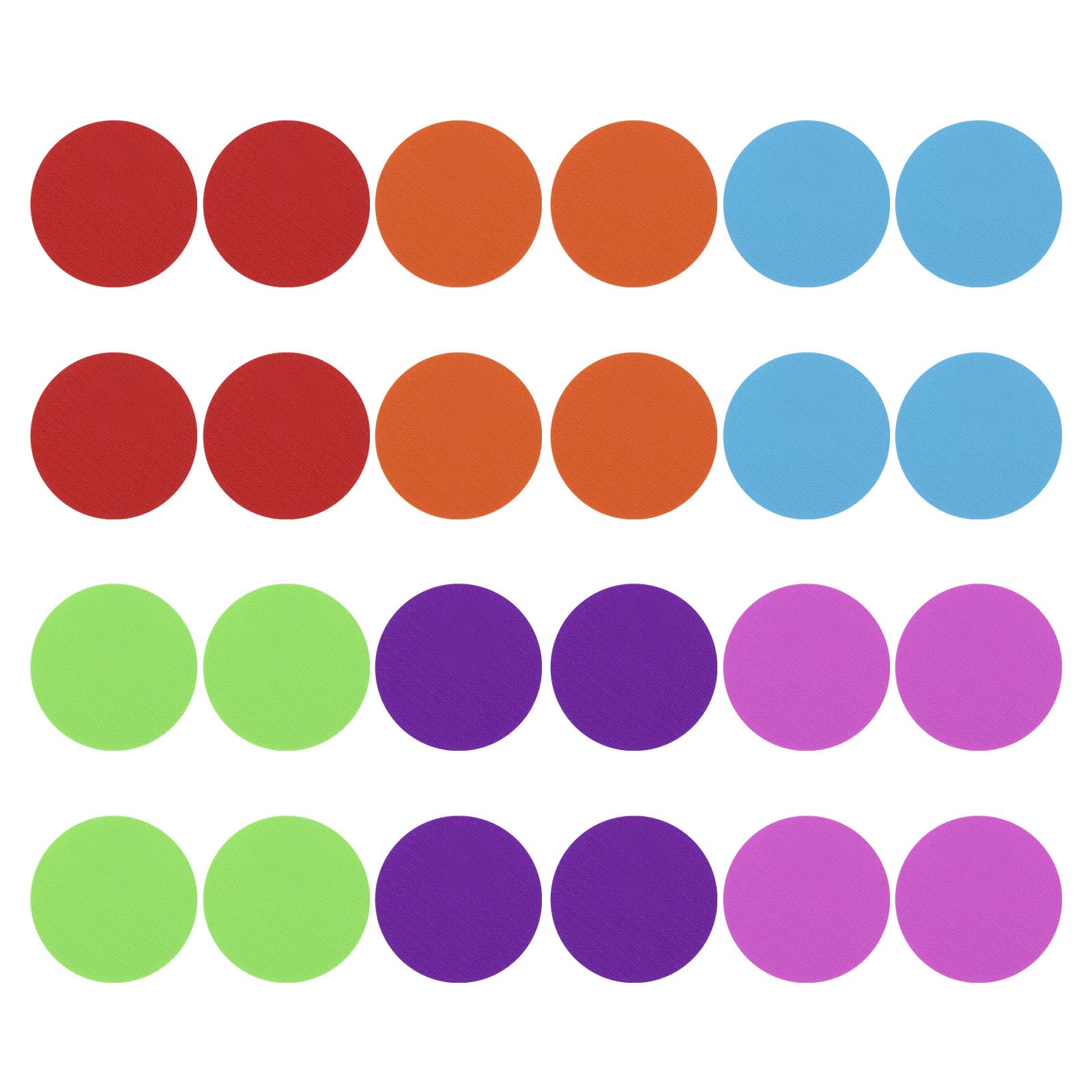 PATIKIL 3.9" Round Carpet Spot, 90Pcs Floor Spot Marker Waterproof Nylon Line Up Sign Decoration for Classroom, 6 Colors