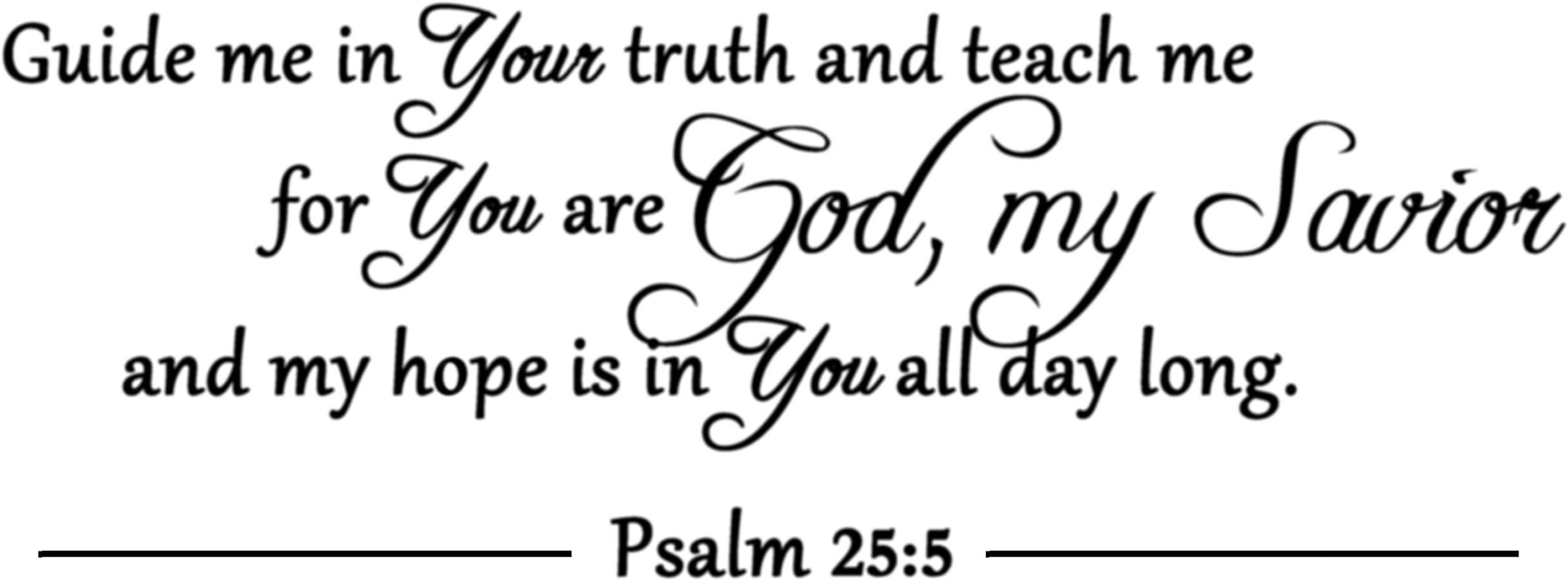 ValueVinylArt Guide Me in Your Truth and Teach Me.Psalm 25:5 Bible Verse Religious Large Wall Decal (Black, 40" w x 15" h)