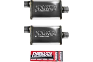 MAPERFORMANCE Flowmaster 71229 FlowFX Muffler Set (2 Pack) – Offset In/Center Out 3 Inch Muffler – Durable 409S Stainless Steel for Exhaust Tone – Moderate Sound Mufflers for Trucks, Street Builds & More