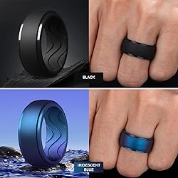 Egnaro Men's Silicone Rings 10mm Wide 2.5mm