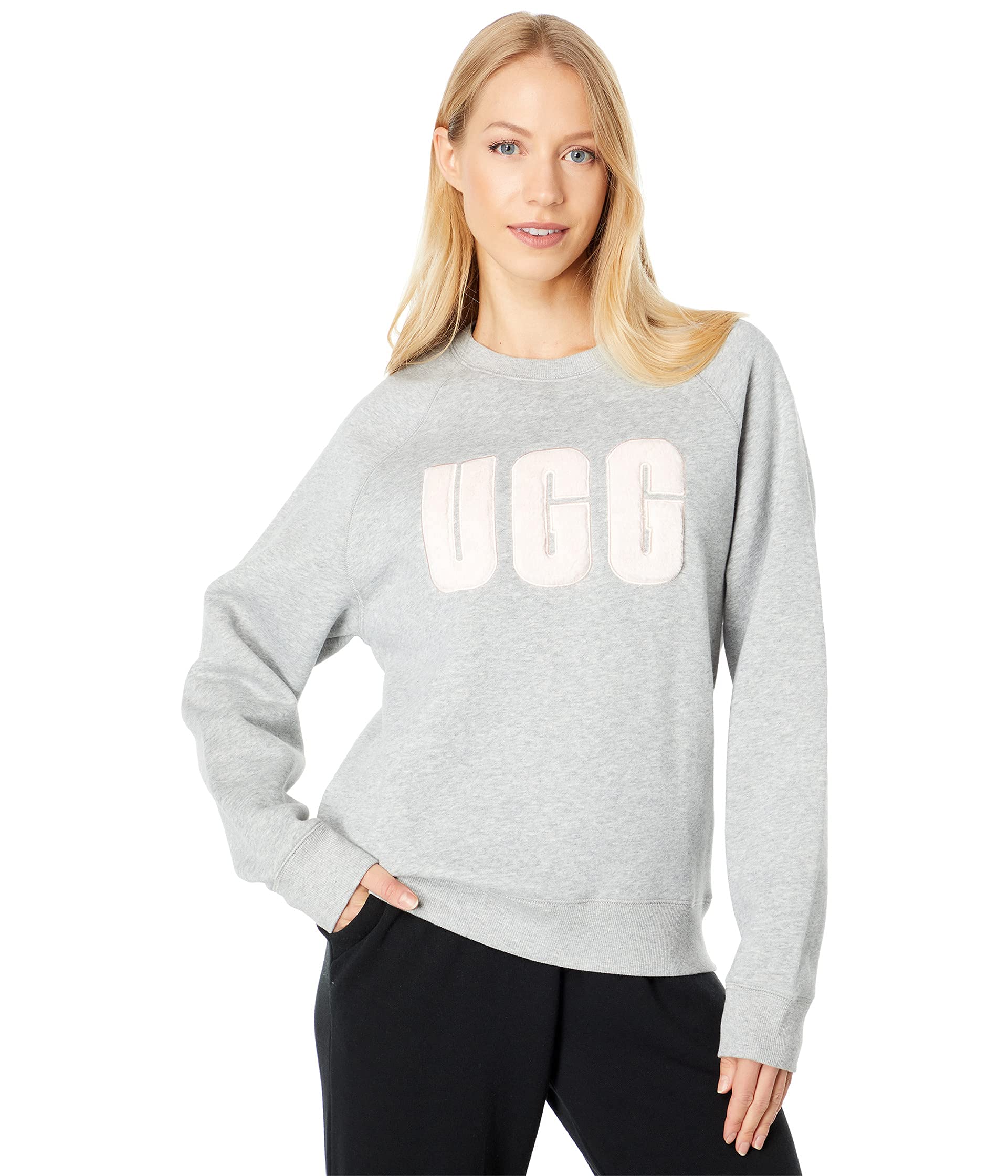 Boxercraft Women's Fuzzy Fleece Crew Sweatshirt – Soft Pullover, Medium, Frosty Grey | Cozy & Casual