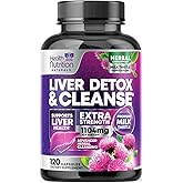 Gentle Liver Cleanse Detox & Repair Formula - Advanced Liver Support Supplement with Silymarin Milk Thistle, Dandelion Root, Artichoke Extract, Turmeric, Choline, & Beetroot - 120 Veggie Capsules