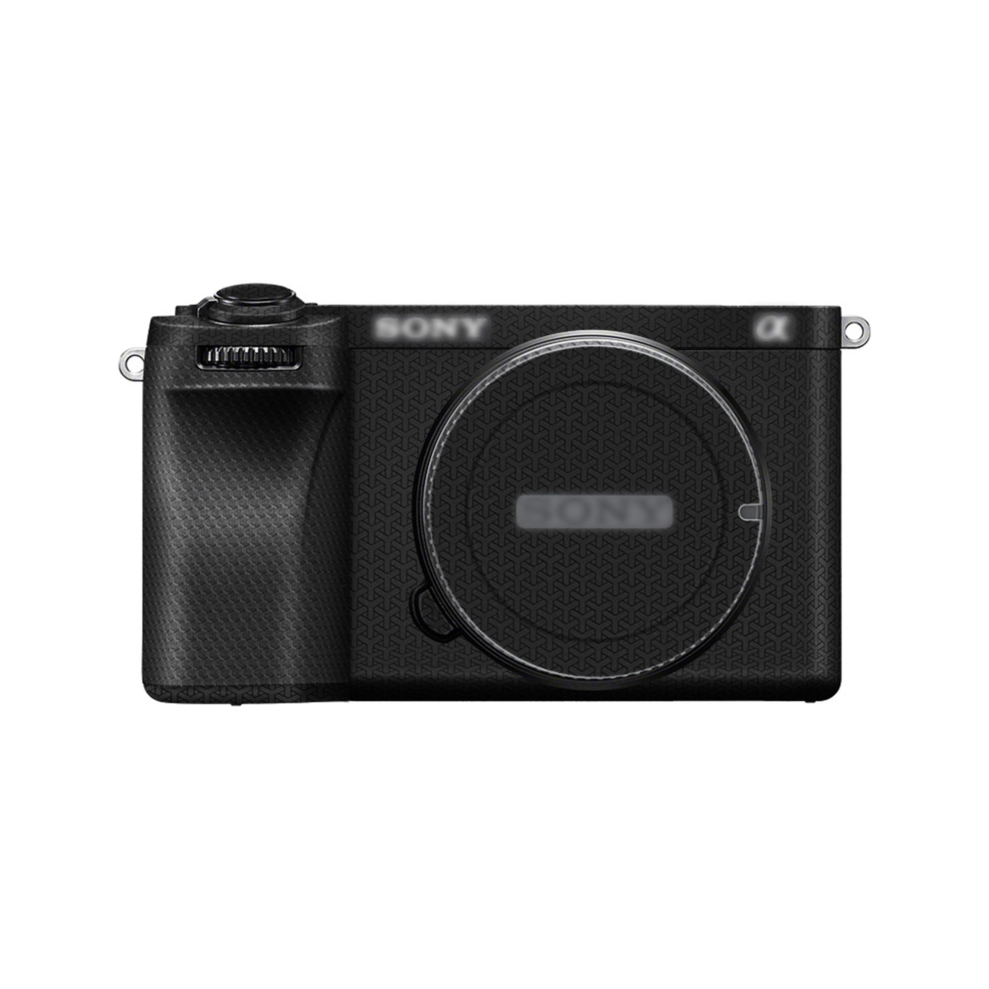 JJC Camera Skin Sticker Body Wrap Protective Cover for Sony A6700 ILCE-6700 Camera - 3M Guard Film Anti-Scratch Decals Shield (Woven Black)