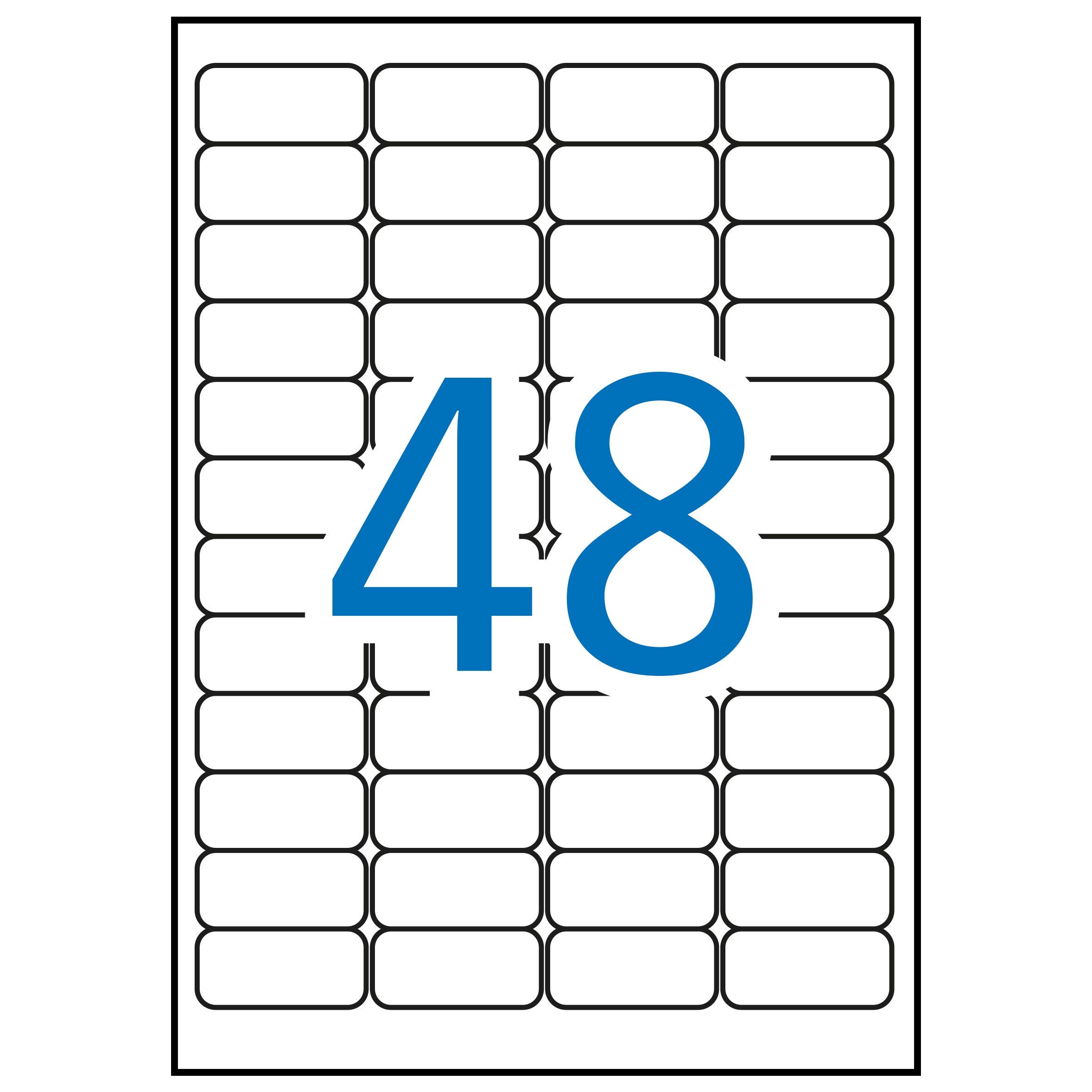 APLI 011272 480 Security Labels, 45.7 x 21,2 mm White Laser/Copier