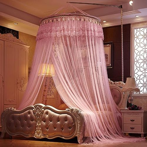BASTB Mosquito net Mosquito net Canopy Curtain lace Bed Curtain Pink