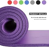 Sparta NBR Yoga Mat 10mm Extra Thick Non-Slip Large Purple with Carry Strap view 5