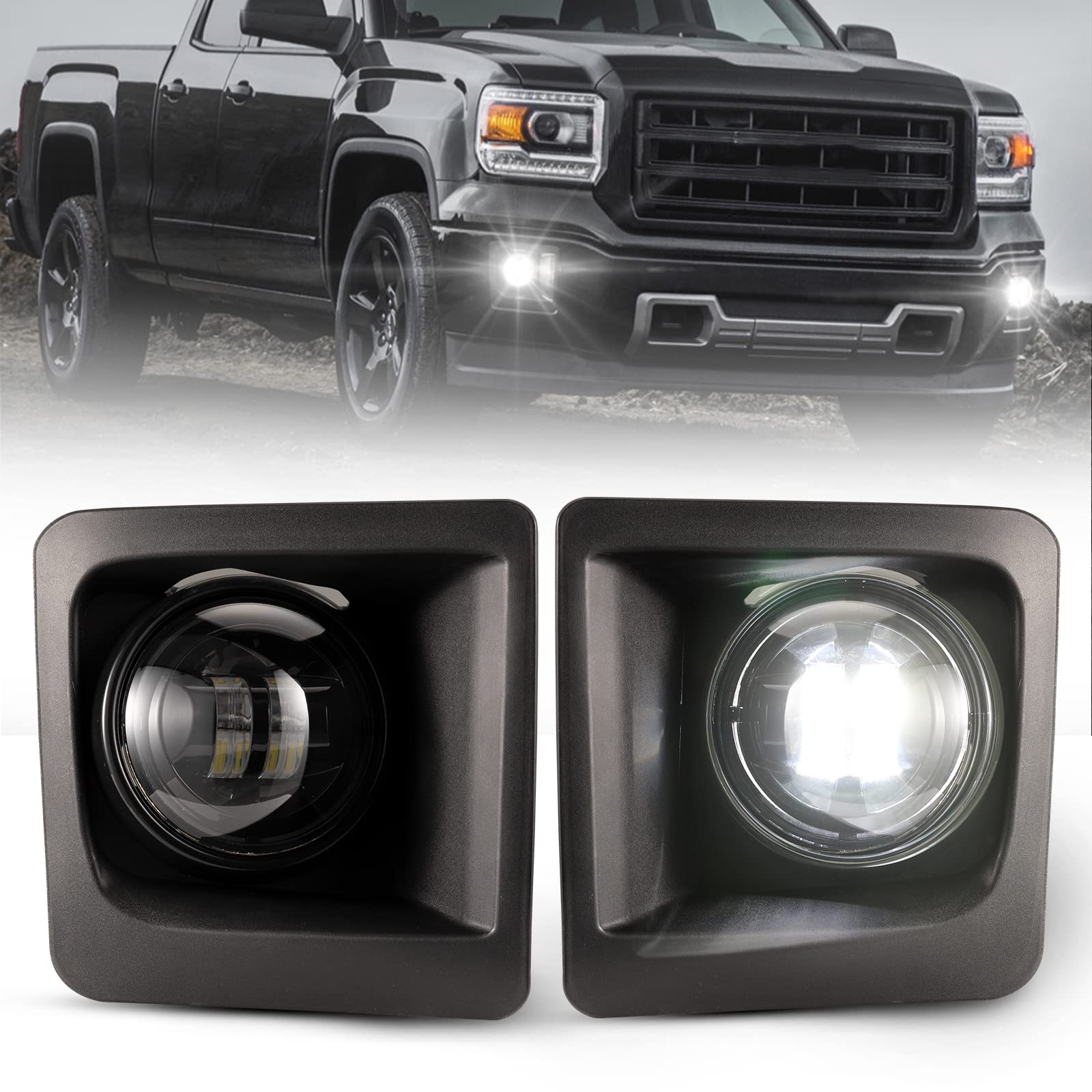 Photo 1 of BUNKER INDUST LED Fog Lights for 2014-2015 GMC Sierra 1500,Bumper Driving Fog lamp Kit Fog Light