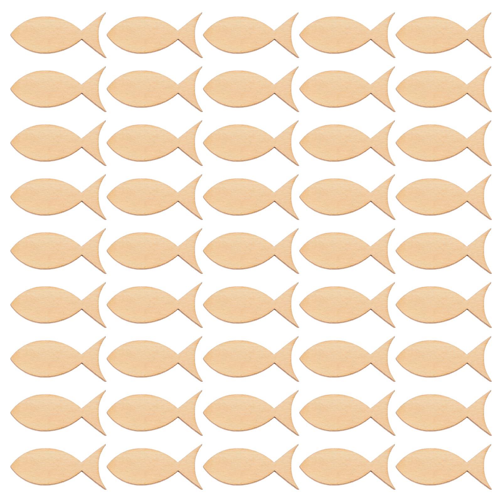 BESPORTBLE 100 Pcs Wooden Animal Ornaments 4CM Seaside Ornaments Fish Christmas Tree Decorations Unfinished Wood Cutouts Fish Shape Wooden Sea Animals Unfinished Wood Ornaments Tags