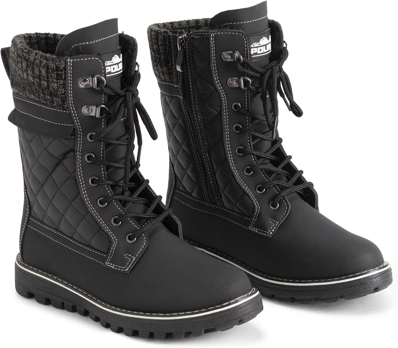  | Polar Womens Memory Foam Outside Pocket Inside Zip Thermal Waterproof Deep Tread Rubber Sole Snow Boots | Snow Boots