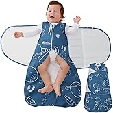 LILBESTIE Baby Swaddle Sleep Sack, 1.0 Tog New-Parent-Friendly Swaddle for Newborns & infant 0-3 Months Baby Wearable Blanket Reduce Startle Reflex, Newborn Boys Girls Registry Essentials