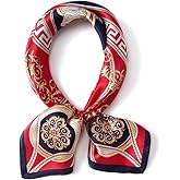 ANDANTINO 100% Mulberry Silk Scarf -21” Lightweight Square Neckerchief – Breathable Digital Printed Scarves with Gift Packed