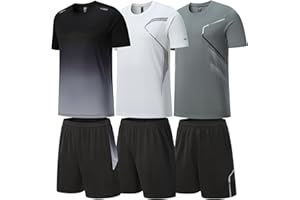 BOOMCOOL Gym Clothes workout shorts and long sleeve shirts for men running dry fit athletic outfits sets 6 pack