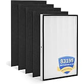 83195 Filter Replacement Compatible with Kenmore 83254 83396 85254 F-K3 Air Purifiers,1 High - Efficiency Filter + 4 Activated Carbon Pre-Filters