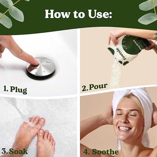 FOOTSIE SOOTHING TEA TREE OIL EPSOM SALT SOAK – FOR CALLUSES, ACHES & PAIN, ATHLETE’S FOOT – MADE IN USA – SOOTHES CRACKED HEELS, FLAKY SKIN – 100% ORGANIC, PEDICURE SPA SALT – 48 OUNCES