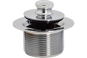 Westbrass D3324-26 1-1/2" NPSM Pull & Drain Bathtub Plug, Coarse Thread, Polished Chrome