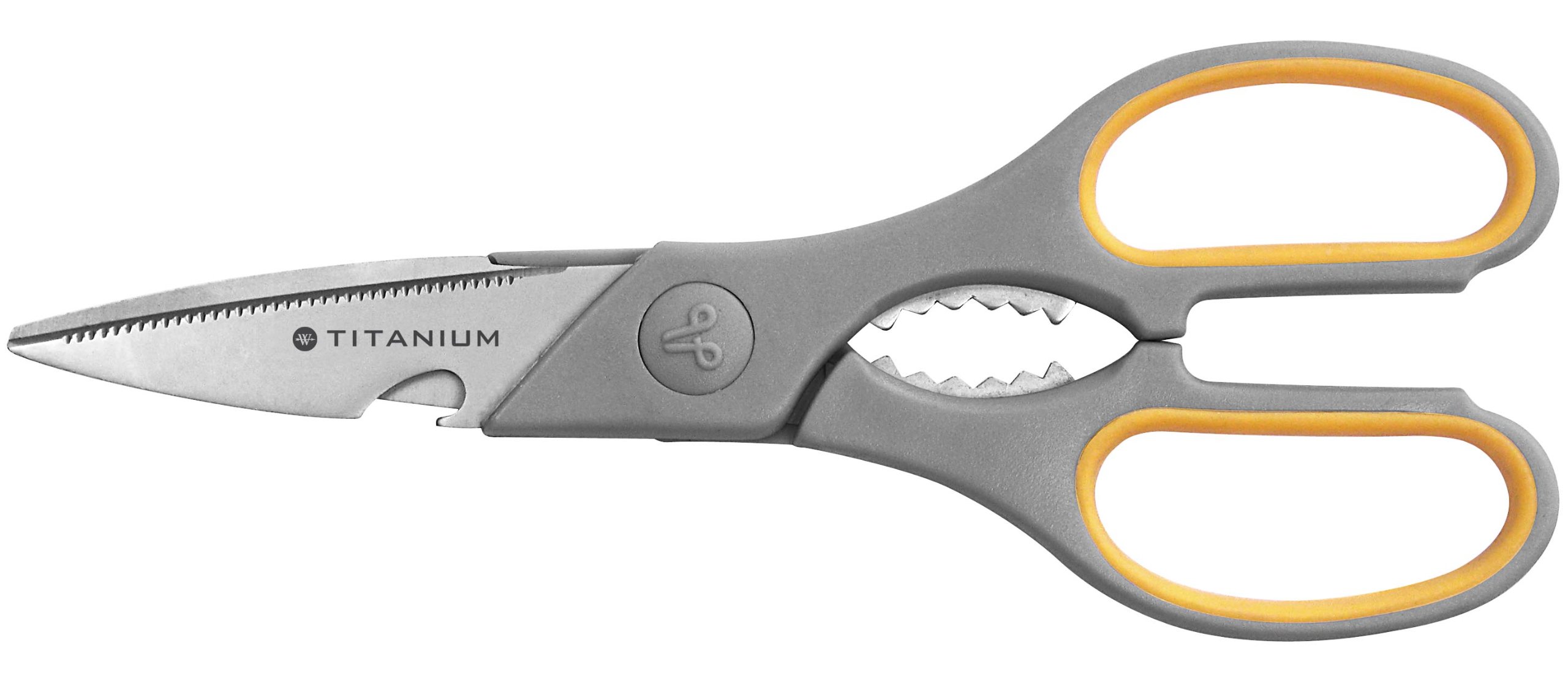 Westcott 8 inch Titanium Nitride Bonded Super Soft Grip Household Scissor - Grey/Yellow