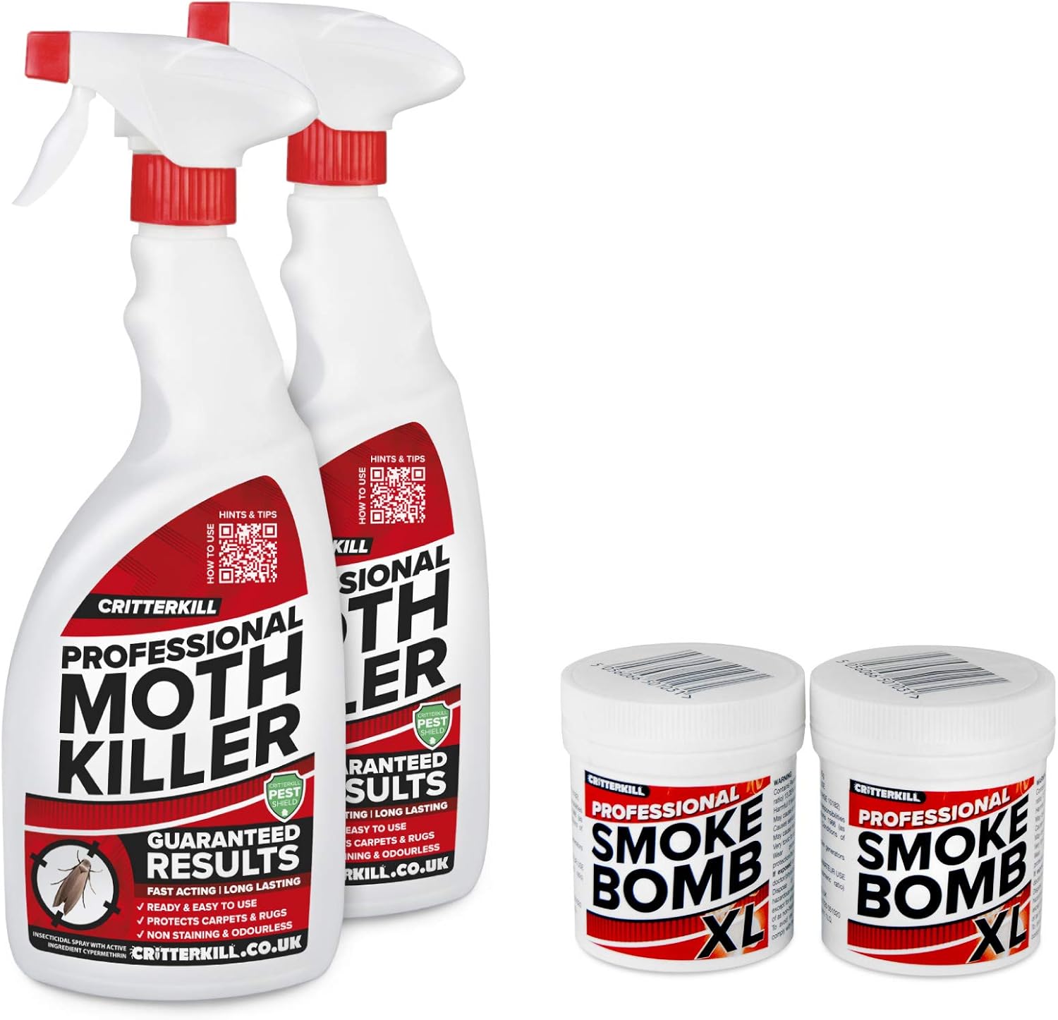 CritterKill 2 x 1 L Spray Profesional para Matar polillas + 2 x 15 ...