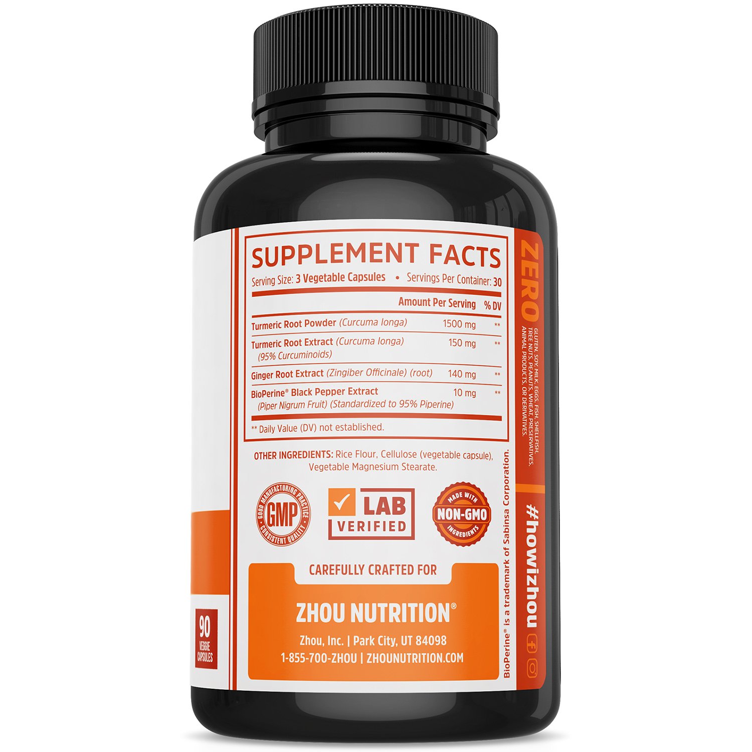 Turmeric Curcumin and Ginger with Bioperine 1800 mg Includes 95