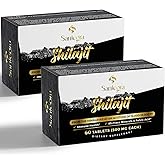 Santegra 30,000 MG Shilajit Tablets, 100% Shilajit Pure Tablets for Women & Men, Himalayan Organic, Fulvic Acid & 85+ Trace Minerals, Resin Supplement for Energy and Immune System, 120 Counts