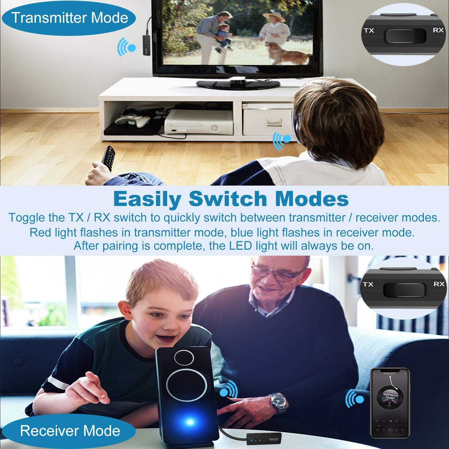 Bluetooth 5.0 Transmitter Receiver 3-in-1 - Image 5