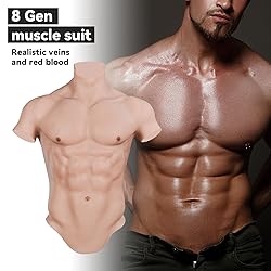 CUAIBB Realistic Silicone Muscle Suit Fake Abs