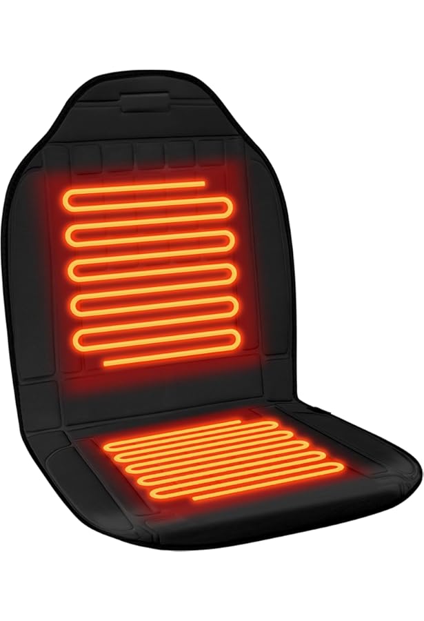 Zone Tech Car Heated Seat Cushion Hot Cover Auto 12V Heater Warmer Pad 2 Pack - Foto 2