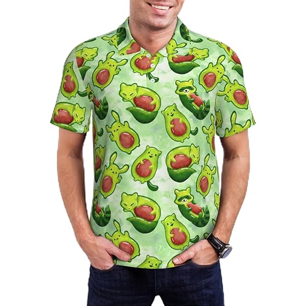 Mosytuky Lemon Pattern Golf Shirts for Men Dry Fit Short Sleeve