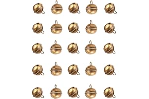 N-KONGJIAN 50PCS Christmas Bells, 22mm Vintage Craft Bells, Decorative Brass Bells, Hanging Bronze Bell Ornaments for Pet, Dog, Cat, Pendants, Christmas Tree, Crafts Decoration