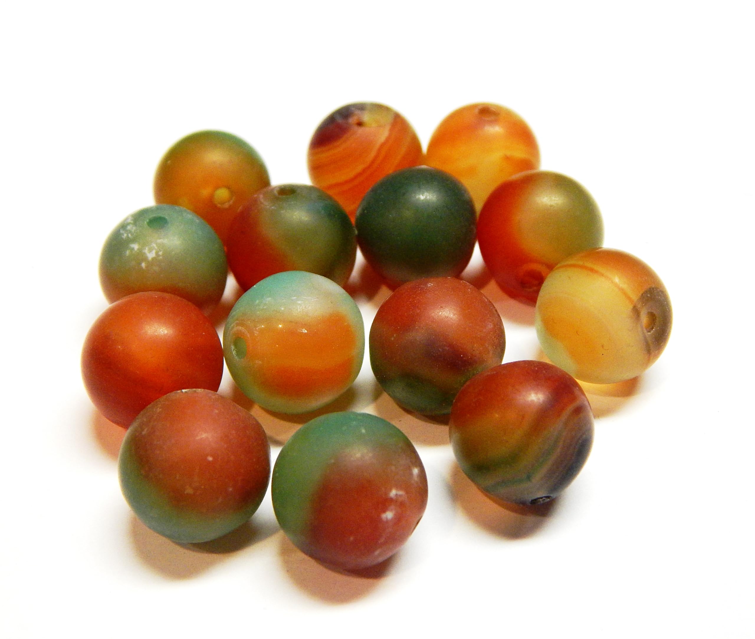 Perlin – Pack of 16 Malachite Beads 10 mm Round Gemstone Stone Beads Jewellery Beads Gemstone for DIY Chain Craft Set G92 x2