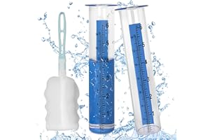 Jowlawn 6" Capacity Rain Gauge Glass Replacement Tubes for Outdoors - 2 Pack Rain Gauge Tubes Best Rated with Cleaning Brush, Glass Rain Cylinders for Yard, Lawn, Garden, Patio
