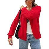 Milumia Women's Button Up Knit Cardigan Crewneck Long Sleeve Sweater Jackets Fall Outerwear
