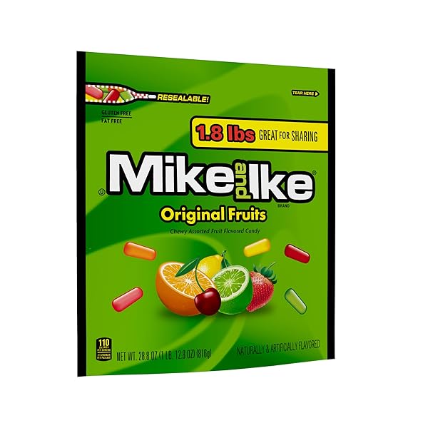 MIKE AND IKE ORIGINAL FRUITS CANDY, 28.8 OUNCE BAG (PACK OF 1), CHEWY CANDY, VENDING MACHINE CANDY, GUMMY CANDY MIX