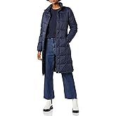 Amazon Essentials Women's Lightweight Quilted Longer Length Coat, Navy, X-Small