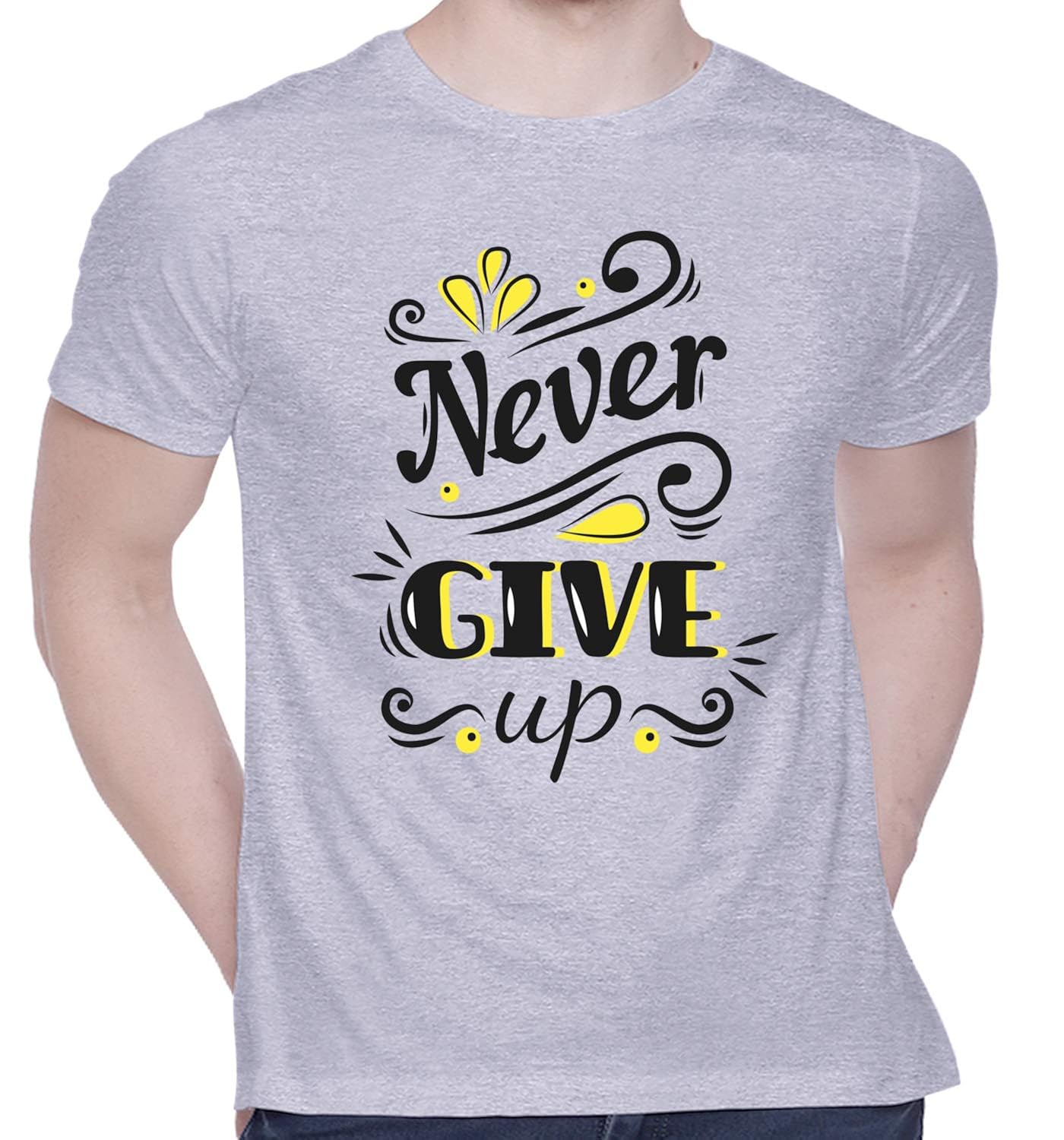 CreativiT Graphic Printed T-Shirt for Unisex Never Give Up Motivation
