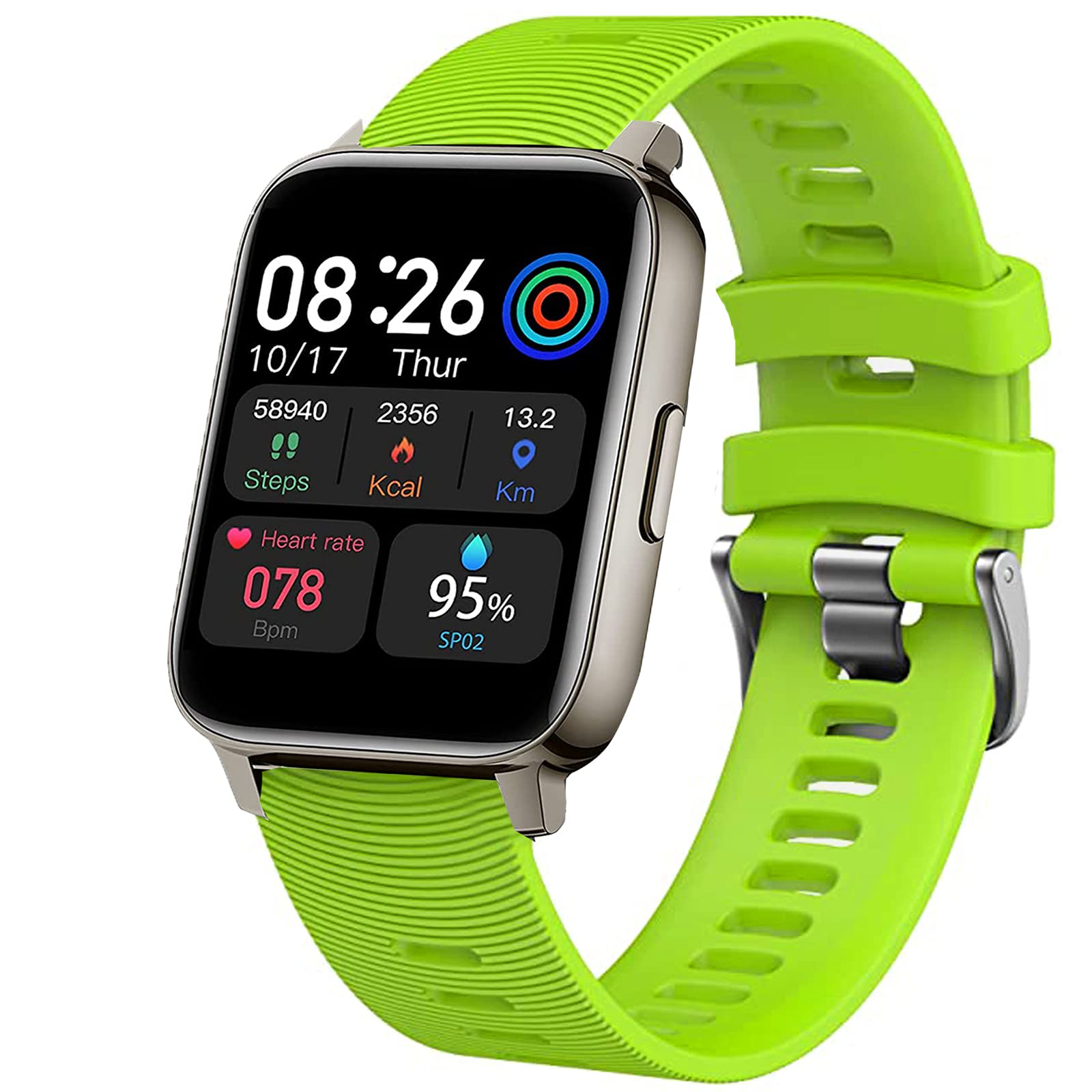 Compatible for Motast 1.69" Smartwatch Band, onetuo Sport Silicone Replacement Straps Compatible for MuGo P36A / AGPTEK 1.69" / Togala Smartwatch/Doubc Smart Watch (Green)