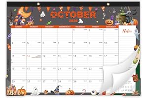 VINDORA 2026 Desk Calendar - Jan. 2026 - Dec. 2026, 12" x 17", 12 Months Calendar Pad with Corner Protectors, Cutting Line, Hanging Hole, Large Office Desktop Calendar - 12 Different Themes