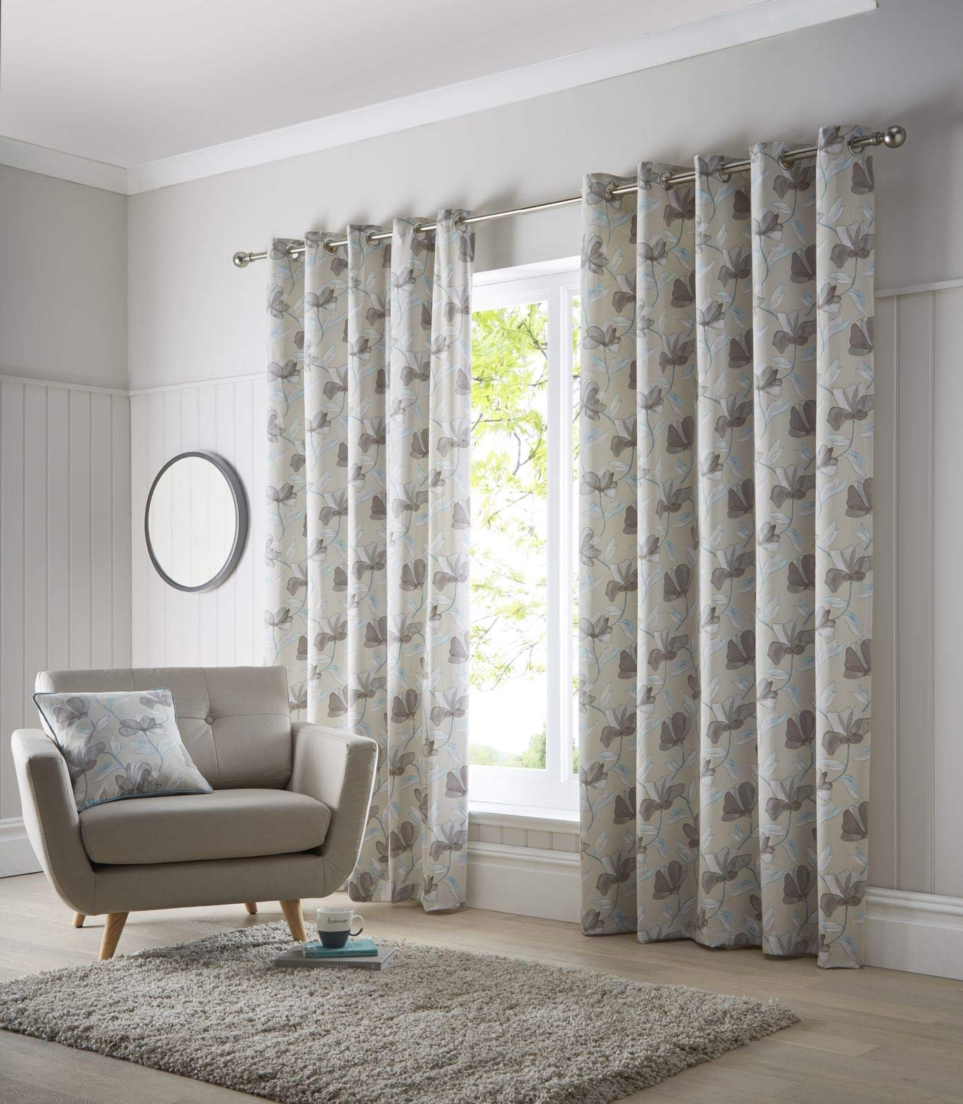 Portfolio Springfield-Teal-Eyelet Curtains, 66x90/168x229cm