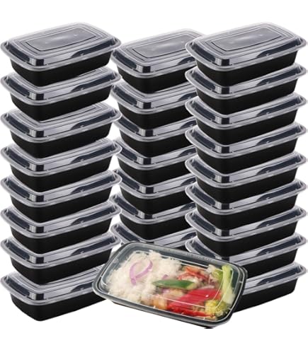 Lot De 30 Boîtes Réutilisables à 1 Compartiment, Passent Au Micro-ondes