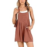 ANRABESS Women's Summer Casual Rompers Bib Short Overalls Loose Linen Jumpsuit Beach Outfits Travel Vacation Clothes