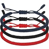 PATIKIL Lucky Handmade Braided Rope String Bracelet, Adjustable Prayer Protection Bracelet for Women Anniversary