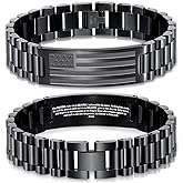 GLEZZA Easter Basket Stuffers-Bracelets for Men American Flag Cross Bible Verse Bracelet Christmas Birthday Christian Gifts for Dad Daddy New Dad,Adjustable Size