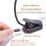 LXSINO Amber & Red Book Light 8 LEDs USB-C Clip-on Reading Light view 4